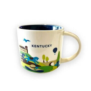 Starbucks 2017 YOU ARE HERE 14‎ Oz KENTUCKY Coffee Mug Bluegrass State Derby KY